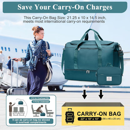 Extra Large Travel Duffle Bag, Carry-On Weekender Bags for Women Travel - Colors B