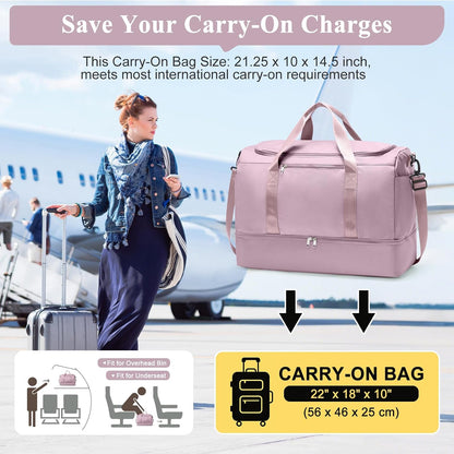 Extra Large Travel Duffle Bag, Carry-On Weekender Bags for Women Travel - Colors B