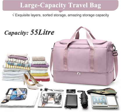 Extra Large Travel Duffle Bag, Carry-On Weekender Bags for Women Travel - Colors B