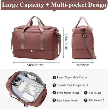 Extra Large Travel Duffle Bag, Carry-On Weekender Bags for Women Travel - Colors B