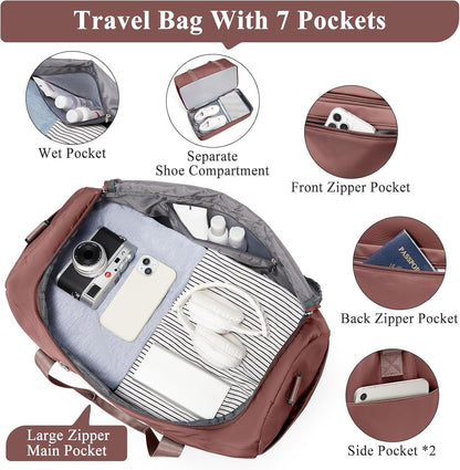 Extra Large Travel Duffle Bag, Carry-On Weekender Bags for Women Travel - Colors B