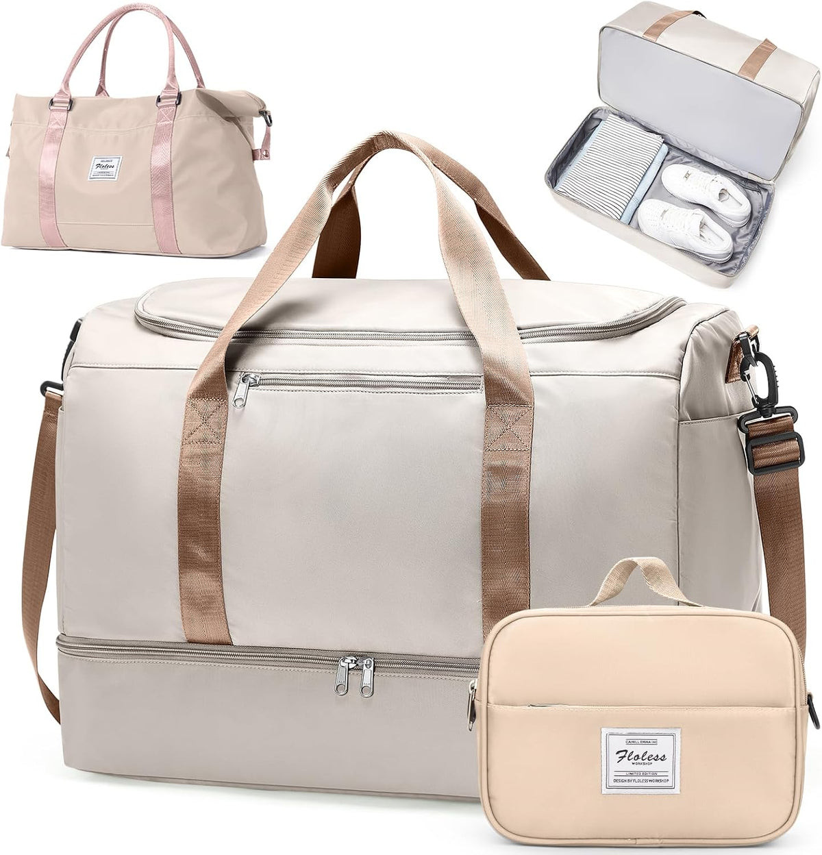 Extra Large Travel Duffle Bag, Carry-On Weekender Bags for Women Travel - Colors B