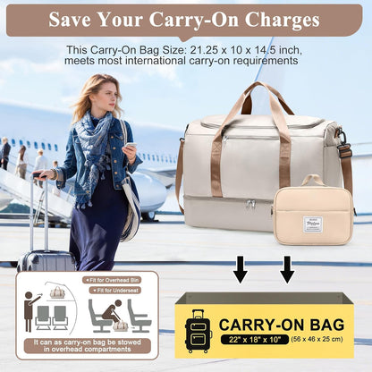 Extra Large Travel Duffle Bag, Carry-On Weekender Bags for Women Travel - Colors B
