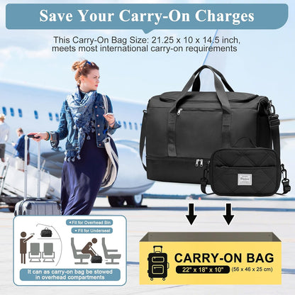 Extra Large Travel Duffle Bag, Carry-On Weekender Bags for Women Travel - Colors B