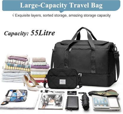 Extra Large Travel Duffle Bag, Carry-On Weekender Bags for Women Travel - Colors B