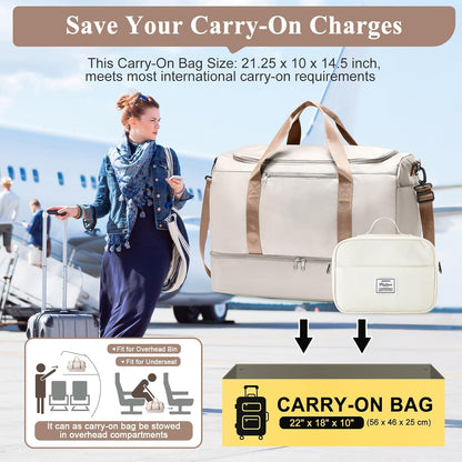 Extra Large Travel Duffle Bag, Carry-On Weekender Bags for Women Travel - Colors B