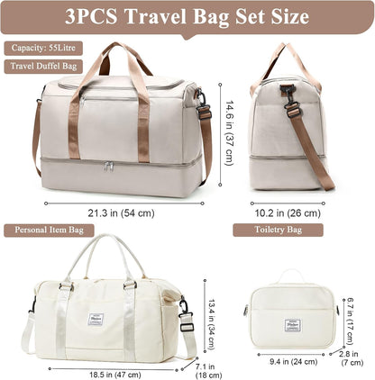 Extra Large Travel Duffle Bag, Carry-On Weekender Bags for Women Travel - Colors B
