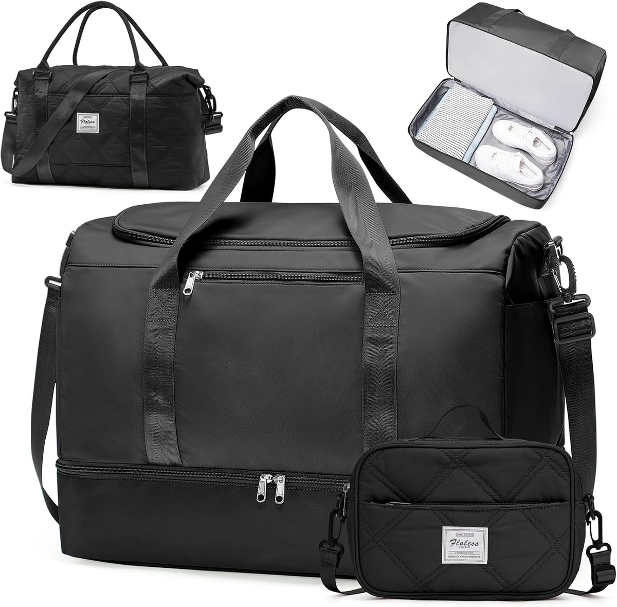 Extra Large Travel Duffle Bag, Carry-On Weekender Bags for Women Travel - Colors B