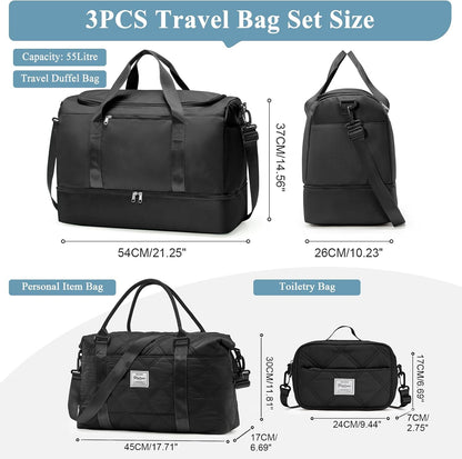 Extra Large Travel Duffle Bag, Carry-On Weekender Bags for Women Travel - Colors B