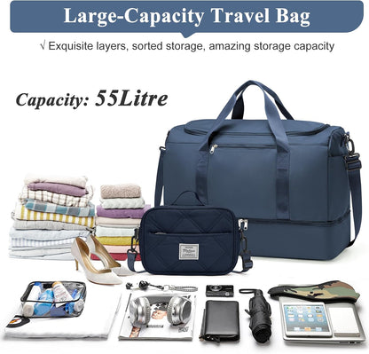 Extra Large Travel Duffle Bag, Carry-On Weekender Bags for Women Travel - Colors B