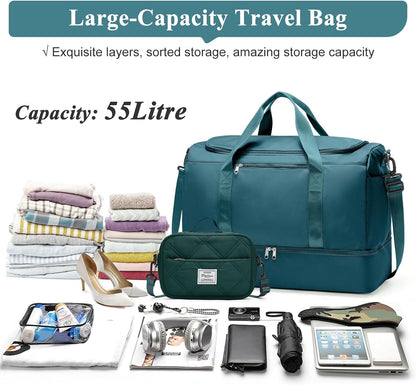 Extra Large Travel Duffle Bag, Carry-On Weekender Bags for Women Travel - Colors B
