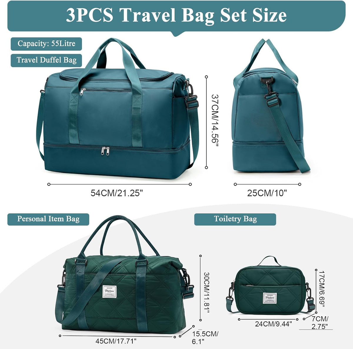 Extra Large Travel Duffle Bag, Carry-On Weekender Bags for Women Travel - Colors B