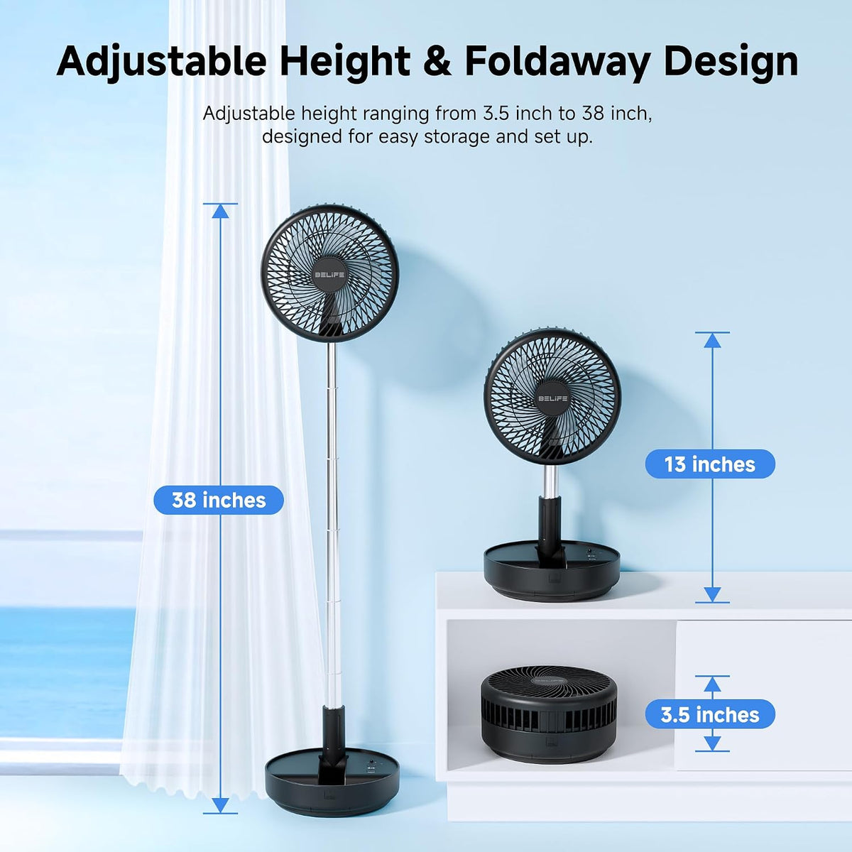 X8 Portable Oscillating Camping Fan for Travel