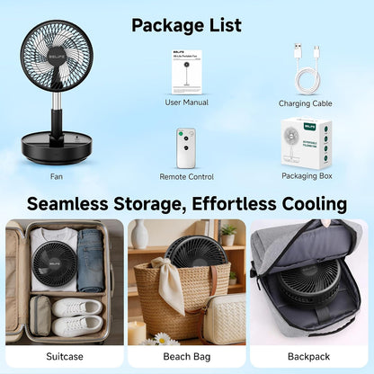 X8 Portable Oscillating Camping Fan for Travel