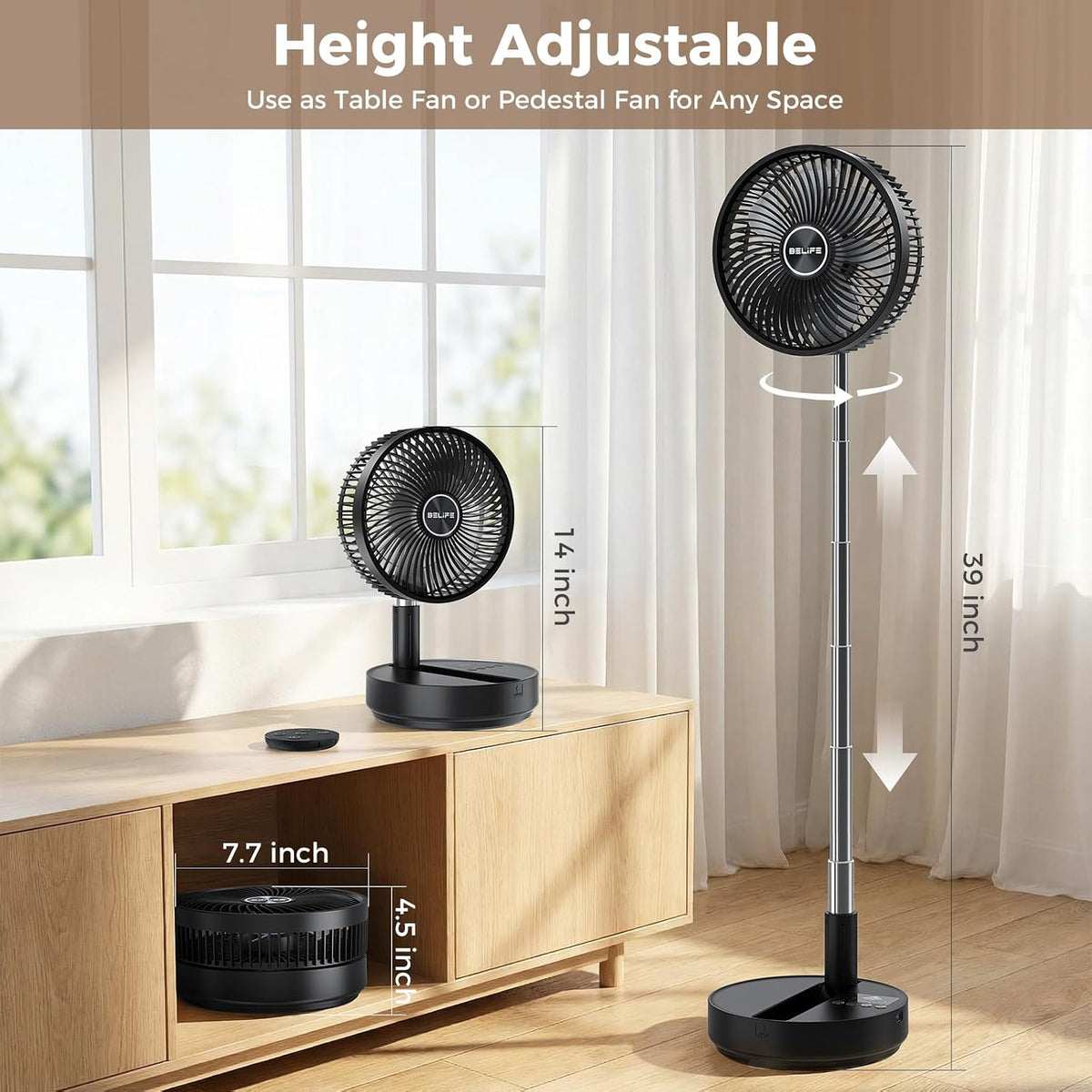 X8 Portable Oscillating Camping Fan for Travel