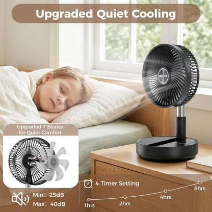 X8 Portable Oscillating Camping Fan for Travel