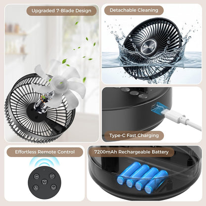 X8 Portable Oscillating Camping Fan for Travel