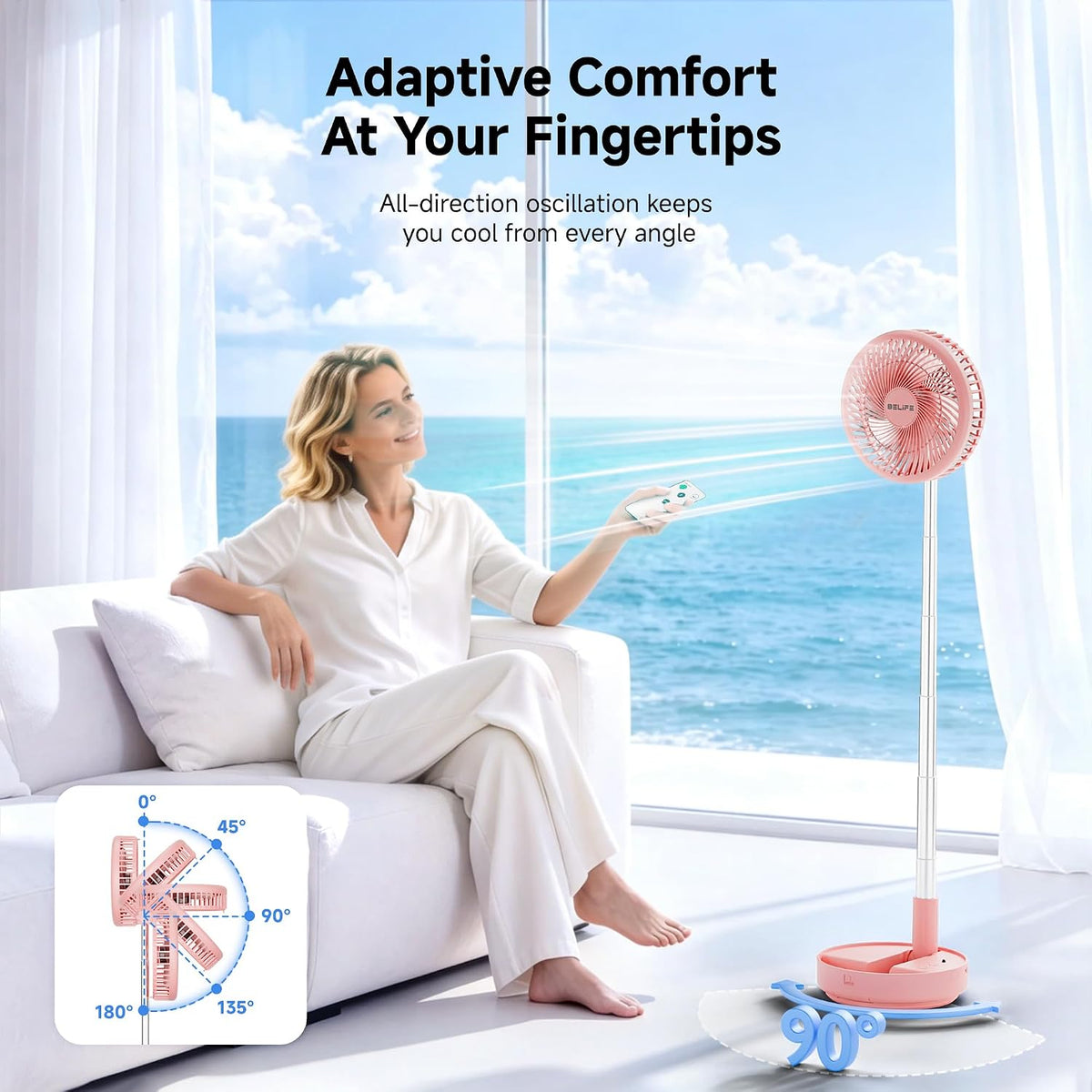 X8 Portable Oscillating Camping Fan for Travel