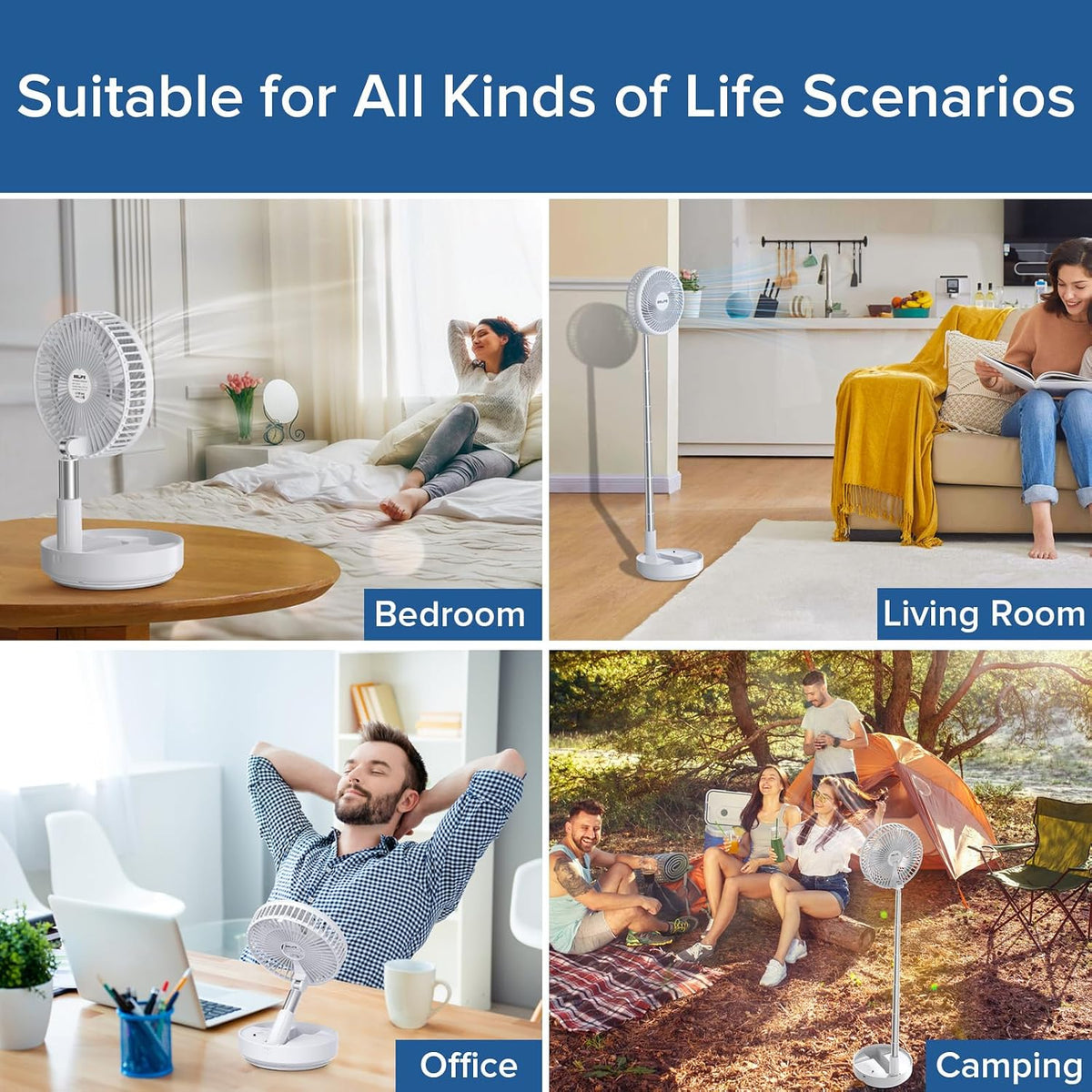 X8 Portable Oscillating Camping Fan for Travel