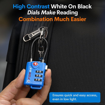 TSA Approved Luggage Locks, Open Alert Cable Lock, 4 Colors
