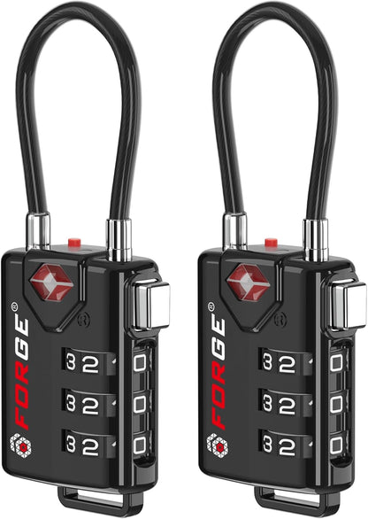 TSA Approved Luggage Locks, Open Alert Cable Lock, 4 Colors