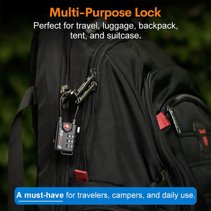 TSA Approved Luggage Locks, Open Alert Cable Lock, 4 Colors