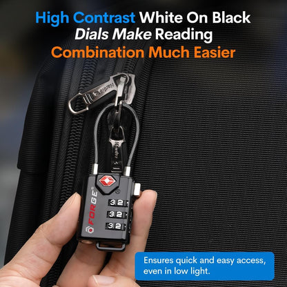 TSA Approved Luggage Locks, Open Alert Cable Lock, 4 Colors