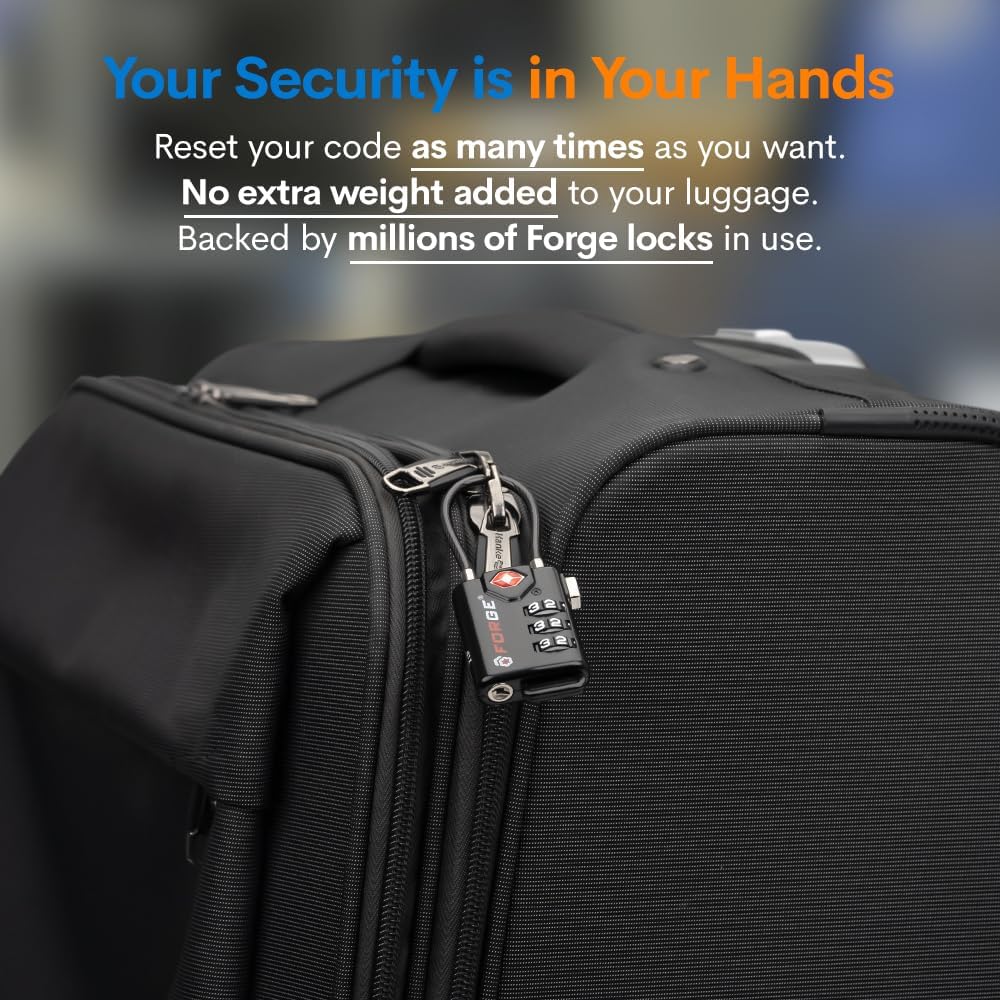 TSA Approved Luggage Locks, Open Alert Cable Lock, 4 Colors