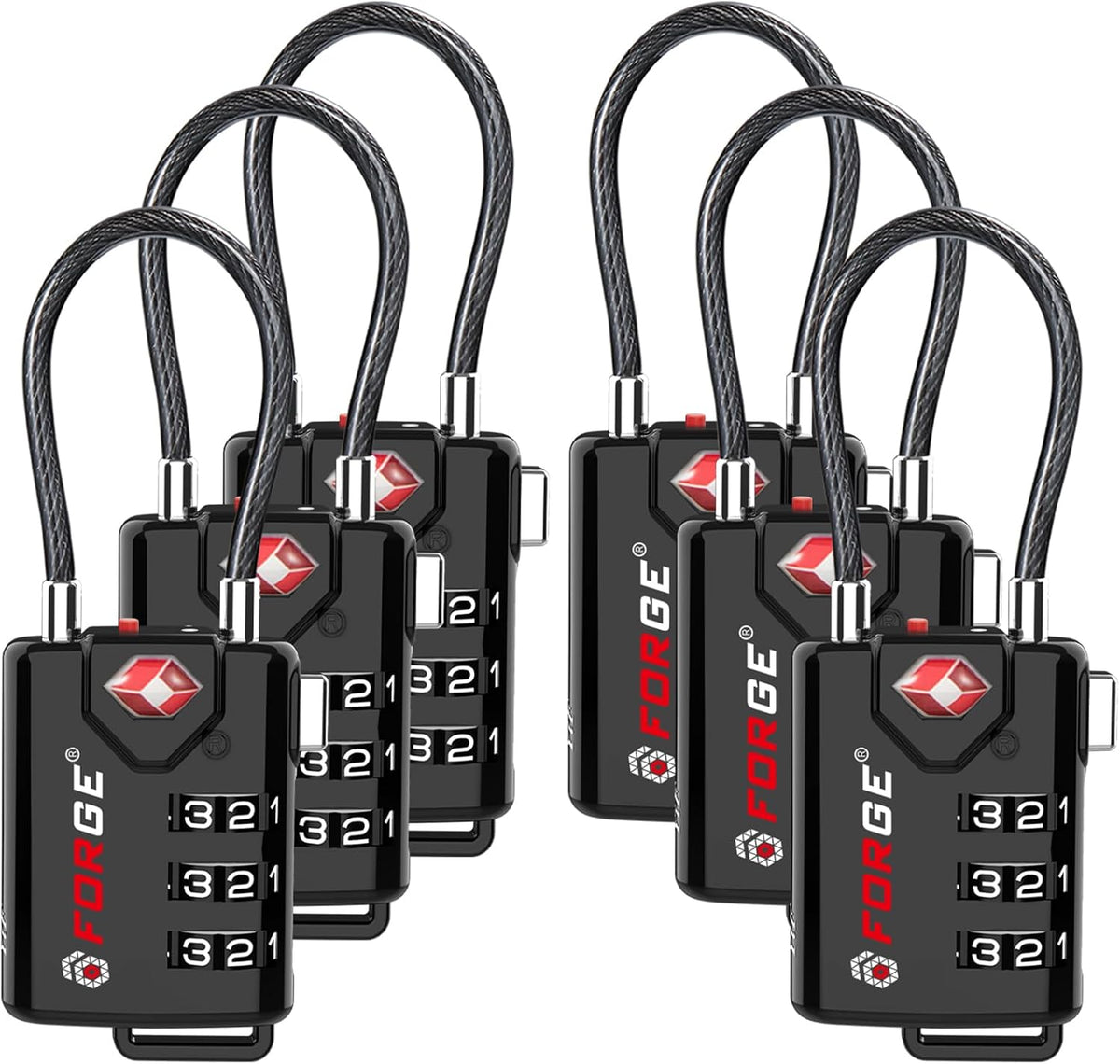 TSA Approved Luggage Locks, Open Alert Cable Lock, 4 Colors
