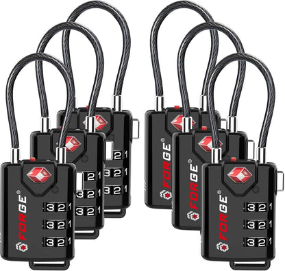 TSA Approved Luggage Locks, Open Alert Cable Lock, 4 Colors