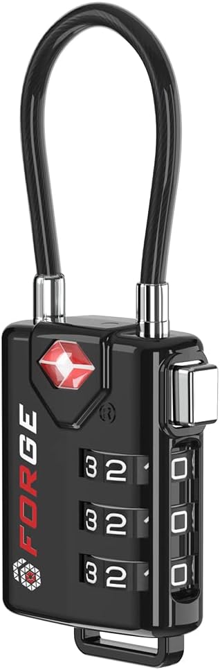 TSA Approved Luggage Locks, Open Alert Cable Lock, 4 Colors