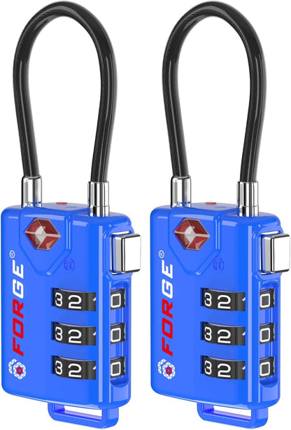 TSA Approved Luggage Locks, Open Alert Cable Lock, 4 Colors