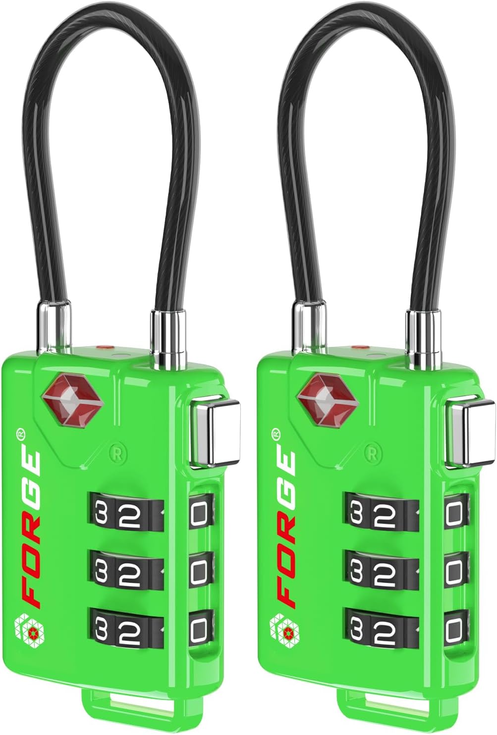 TSA Approved Luggage Locks, Open Alert Cable Lock, 4 Colors