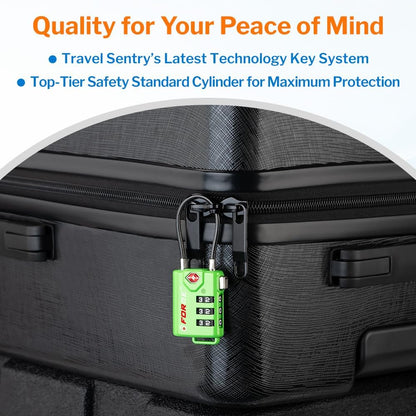 TSA Approved Luggage Locks, Open Alert Cable Lock, 4 Colors