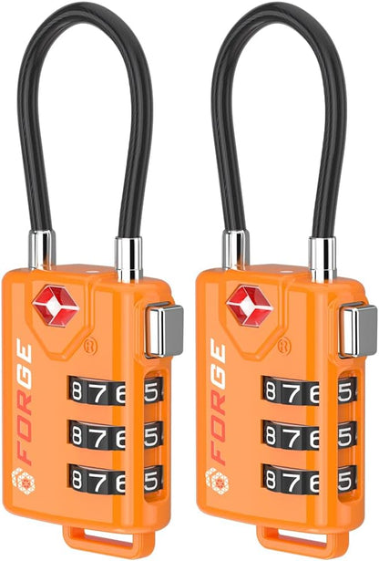 TSA Approved Luggage Locks, Open Alert Cable Lock, 4 Colors