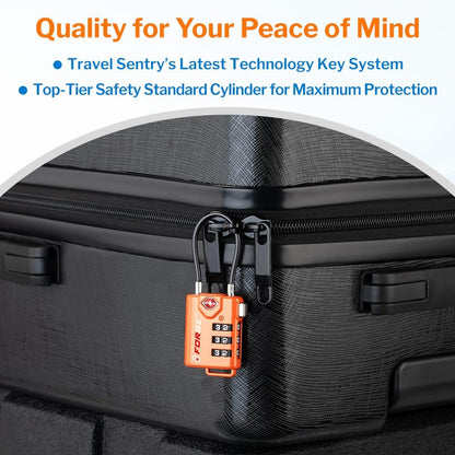 TSA Approved Luggage Locks, Open Alert Cable Lock, 4 Colors