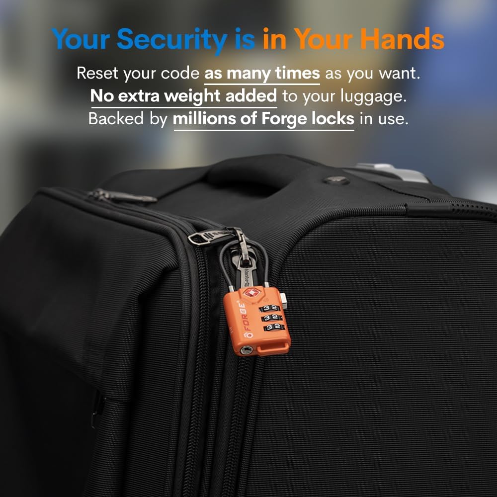 TSA Approved Luggage Locks, Open Alert Cable Lock, 4 Colors