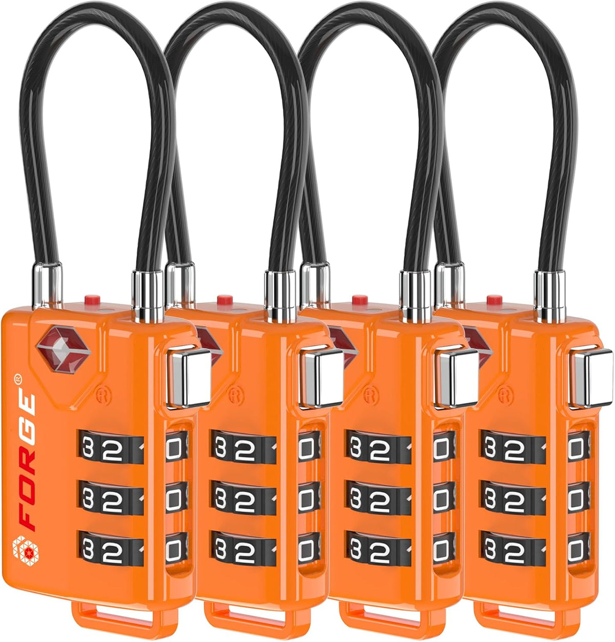 TSA Approved Luggage Locks, Open Alert Cable Lock, 4 Colors