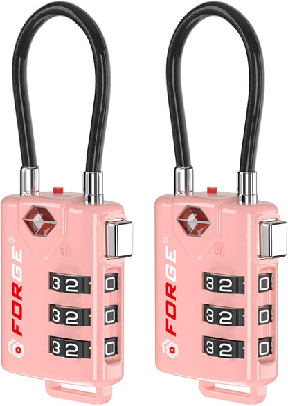 TSA Approved Luggage Locks, Open Alert Cable Lock, 4 Colors