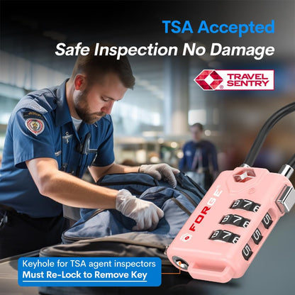 TSA Approved Luggage Locks, Open Alert Cable Lock, 4 Colors