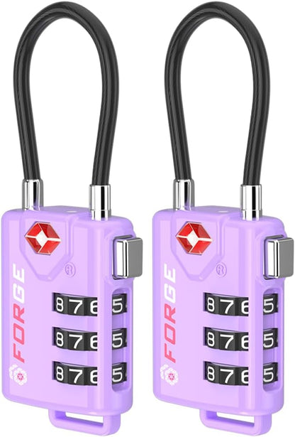 TSA Approved Luggage Locks, Open Alert Cable Lock, 4 Colors