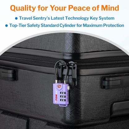 TSA Approved Luggage Locks, Open Alert Cable Lock, 4 Colors