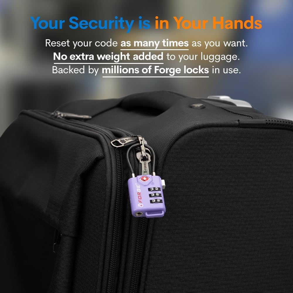 TSA Approved Luggage Locks, Open Alert Cable Lock, 4 Colors
