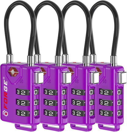 TSA Approved Luggage Locks, Open Alert Cable Lock, 4 Colors
