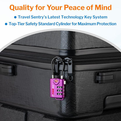 TSA Approved Luggage Locks, Open Alert Cable Lock, 4 Colors