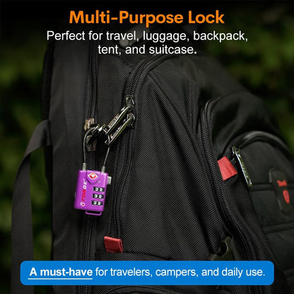 TSA Approved Luggage Locks, Open Alert Cable Lock, 4 Colors