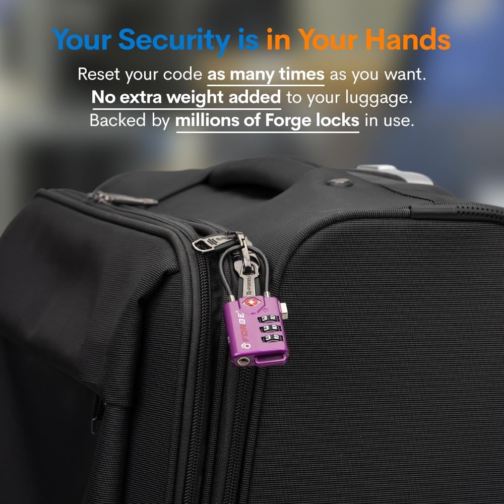 TSA Approved Luggage Locks, Open Alert Cable Lock, 4 Colors