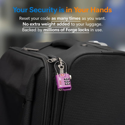 TSA Approved Luggage Locks, Open Alert Cable Lock, 4 Colors