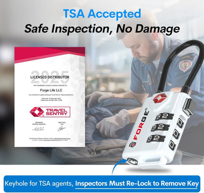 TSA Approved Luggage Locks, Open Alert Cable Lock, 4 Colors