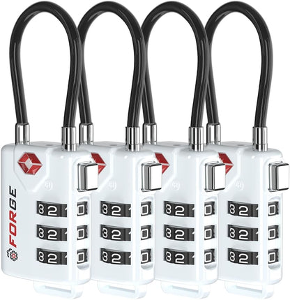 TSA Approved Luggage Locks, Open Alert Cable Lock, 4 Colors